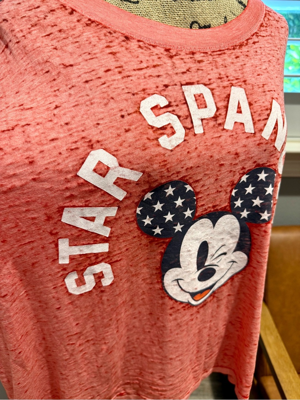 Disney Weathered/Thin Cotton Patriotic Mickey Graphic Tee - Picture 2 of 4